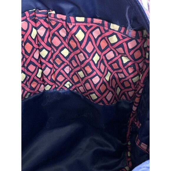 VERA BRADLEY Katalina Pink Diamonds Campus Backpack Blue White Bag Retired main image 8